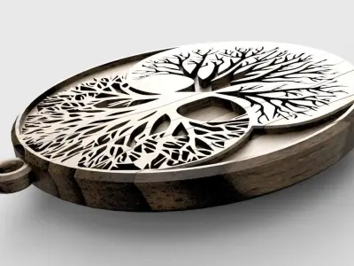 HM Life Tree Keychain 010 3D Printing Model  3D print model