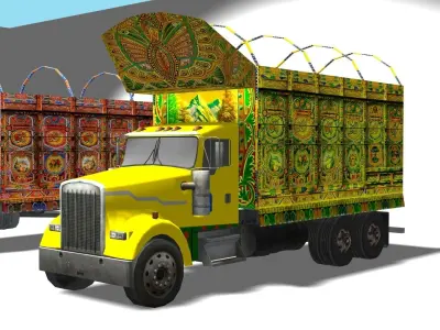 Low Poly 3D Pakistan Truck Collection 2025 Low-poly 3D model