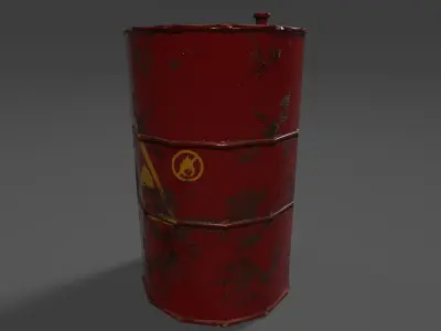 Oil Drum Low-poly 3D model order