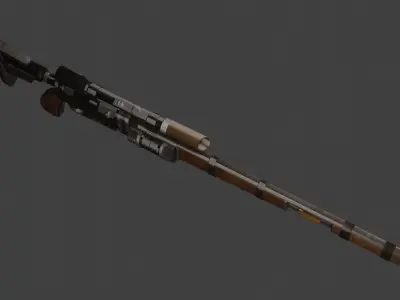 Futuristic Sniper Rifle Low-poly 3D model