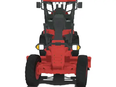 Voxel Grader Truck Low-poly 3D model
