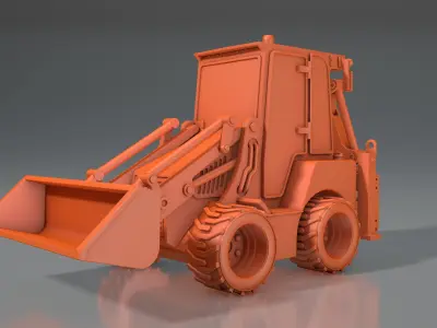 3d model of JCB wheeled mini tractor 3D print model