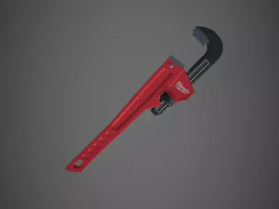 Milwaukee Pipe Wrench  Low-poly 3D model