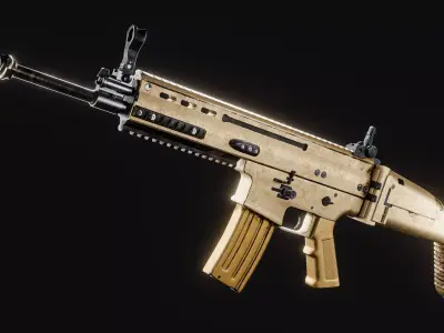 Realistic FN SCAR-L Assault Rifle 3D model