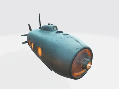 Futuristic submarine 3D model