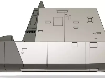 USS Zumwalt DDG 1000 - RC Model 1-96 Scale 3D print model