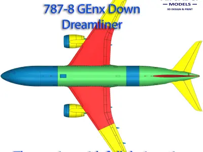 141211-8 Model kit Boeing 787-8 GEnx Down 3D print model
