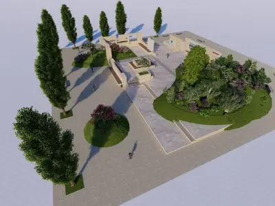 park-public park-Private Park Landscape 3D model purchase
