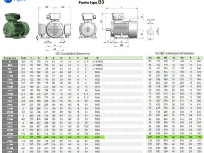 315S B3 Left 2 Pole IEC electric motor - 3D CAD model 3D model