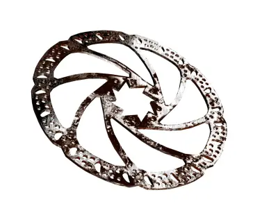 Abandoned Bicycle Disc Brake - Rusty PBR Rotor 3D model