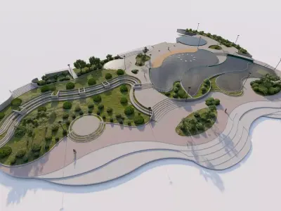 public park-Private Park Landscape 3D model 24