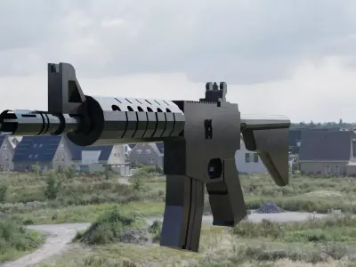 M4 A4 assualt weapon lowpoly Free low-poly 3D model