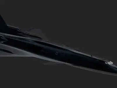 Sci-Fi Airplane supersonic futuristic turbojet jet aircraft 3D model