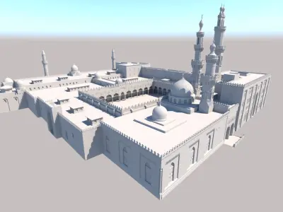 3D Al Azhar Al sharef mosque  Cairo Egypt model 3D model