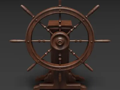 Old Ship Wheel 3D model