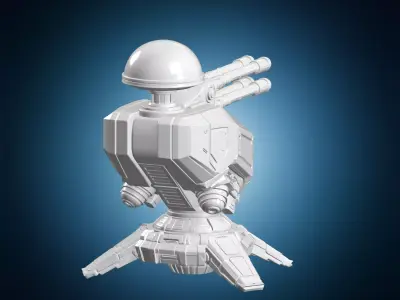 Futuristic Automated Turret 3D Print Model 3D print model