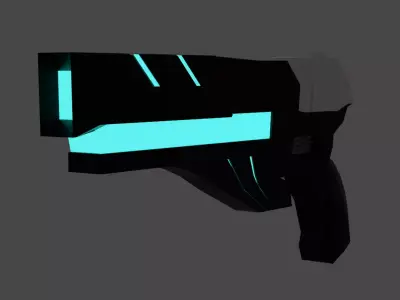 Low Poly Sci-Fi Gun Free 3D model