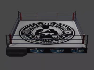 Boxing ring object Low-poly 3D model