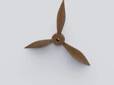 Fan 3D model propeller clock - propeller Low-poly 3D model