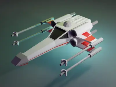 Spaceship star wars x - wing fighter Free low-poly 3D model
