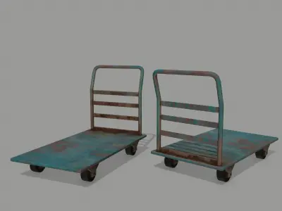 Trolley hand cart Low-poly 3D model