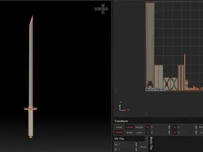 Low-poly Katana samurai sword Free low-poly 3D model