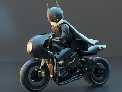 Lego Batman with new Bike  3D model