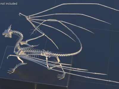 Dragon Skeleton Posed  purchase 3D model