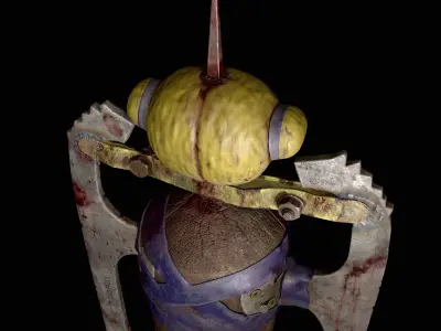 Makogon The Killer apocalyptic style weapon Low-poly 3D model