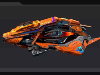 DRAKX - ALIEN Frigate DK4 Low-poly 3D model