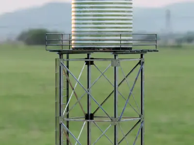 Industrial Water Tower 3D Model 3D model