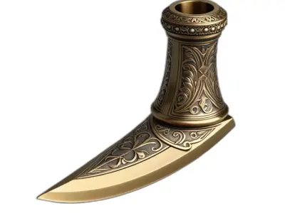 Ornate Ceremonial Axe Head Low-poly 3D model
