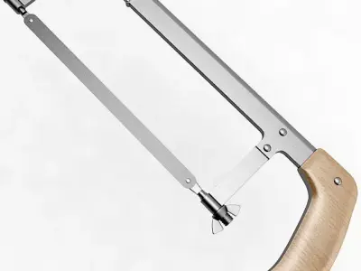 Hacksaw saw with wooden handle 3D model