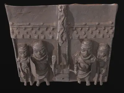 Relief Plaque With Palace Guard Low-poly 3D model