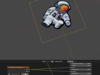 Astronaut embroidered patch v8 Low-poly 3D model