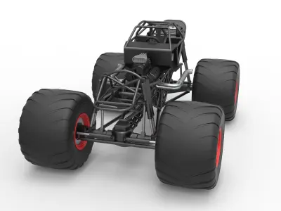 Monster truck base Version 2 Scale 1 to 25 3D print model
