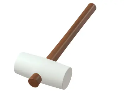  White Rubber Mallet   3D model