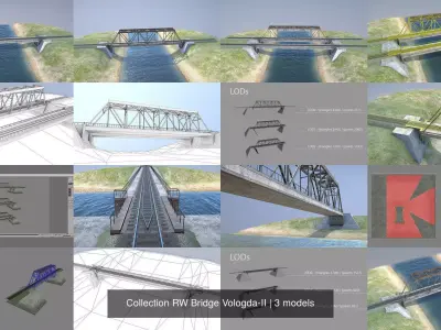 Collection RW Bridge Vologda-II 3D Model Pack purchase
