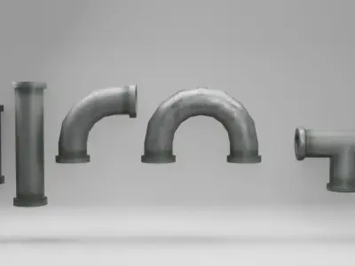 Water Pipe lowpoy game-ready model Low-poly 3D model