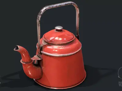 Old Teapot Low-poly 3D model