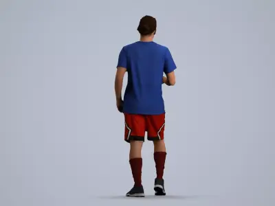 00496Mateo007 - Adult Caucasian man playing soccer in summer 3D model