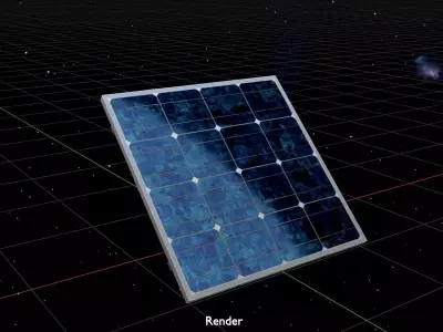 Solar module version 3 2x2m tilt angle 40 degrees without stand Low-poly 3D model