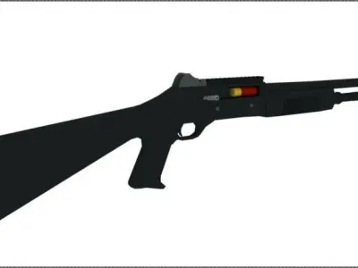 Low Poly M4 Tactical Shotgun Low-poly 3D model