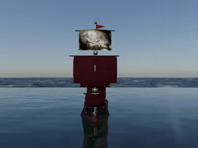 Pirate ship 3D model 7