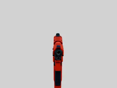 Futuristic Red Gun Free low-poly 3D model