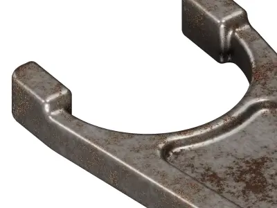 Rusty Tractor Gear Shift Fork 3D model