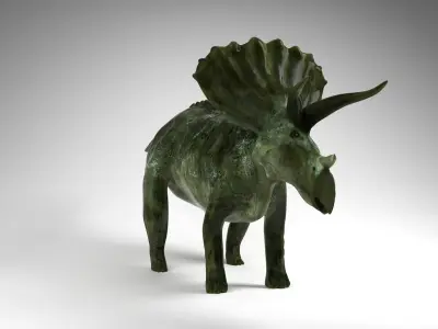 triceratops bronze sculpture of 3D model