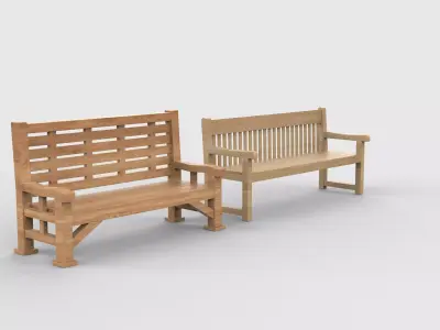  Park Bench 02 3D model