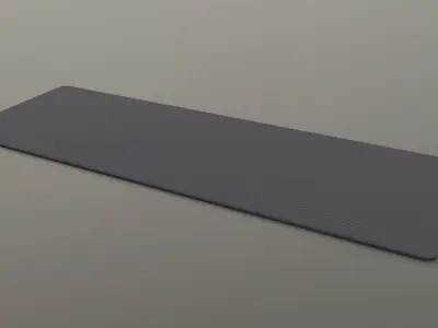 PBR Yoga Mat - Grey Low-poly 3D model