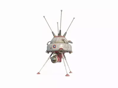 Future science fiction small surveillance aircraft 3D model